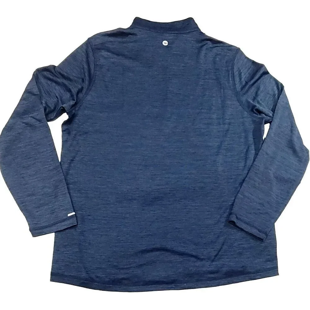 HI-TEC Men's 1/4 Zip Performance Pullover UPF 50+ Thermo Easy Care Navy, Size L